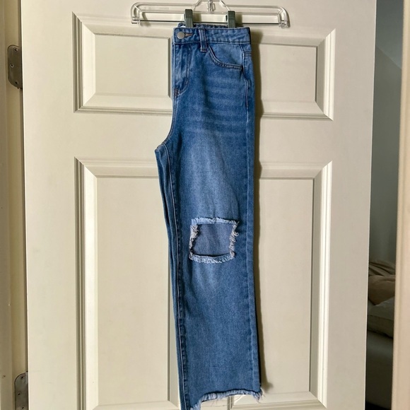 GB Girls Wide Straight Leg Distressed Jeans Size 10 - Picture 6 of 14